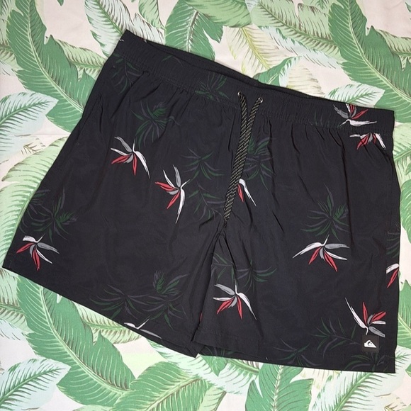 Quiksilver Everyday Mix 17” Volley Swim Trunks with Bird of Paradise Print - Picture 3 of 8